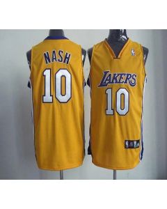 Lakers #10 Steve Nash Yellow Home Revolution 30 Stitched NBA Jersey