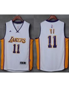 Lakers #11 Yi Jianlian White Stitched NBA Jersey
