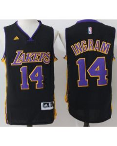Lakers #14 Brandon Ingram Black(Purple NO.) Stitched NBA Jersey