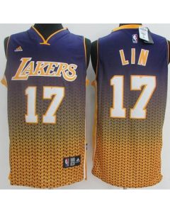 Lakers #17 Jeremy Lin Purple Resonate Fashion Stitched NBA Jersey