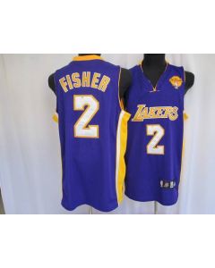 Lakers #2 Derek Fisher Stitched Purple Final Patch NBA Jersey