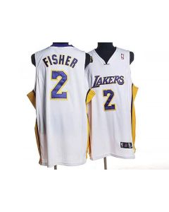 Lakers #2 Derek Fisher Stitched White NBA Jersey