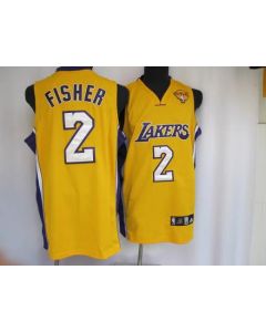 Lakers #2 Derek Fisher Stitched Yellow Final Patch NBA Jersey