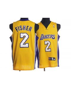 Lakers #2 Derek Fisher Stitched Yellow NBA Jersey