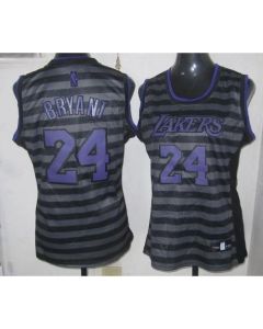 Lakers #24 Kobe Bryant Black/Grey Women's Groove Stitched NBA Jersey