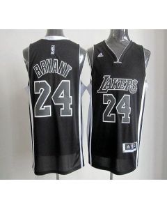 Lakers #24 Kobe Bryant Black/White Stitched NBA Jersey