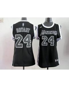 Lakers #24 Kobe Bryant Black/White Women's Fashion Stitched NBA Jersey
