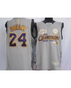 Lakers #24 Kobe Bryant Grey 2010 NBA Finals Champions Stitched NBA Jersey