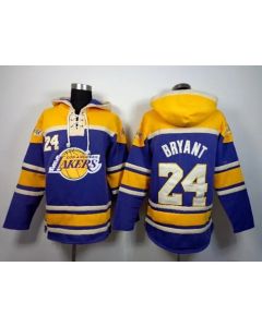 Lakers #24 Kobe Bryant Purple Sawyer Hooded Sweatshirt NBA Hoodie