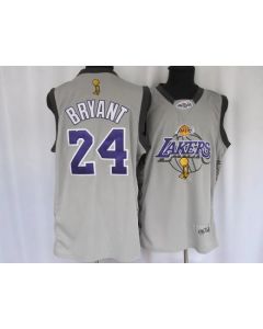 Lakers #24 Kobe Bryant Stitched Grey 2010 Finals Commemorative NBA Jersey