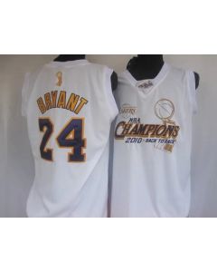 Lakers #24 Kobe Bryant White 2010 NBA Finals Champions Stitched NBA Jersey