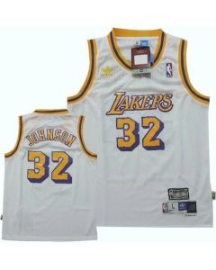 Lakers #32 Magic Johnson White Throwback Stitched Youth NBA Jersey