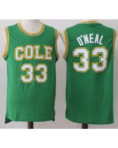 Lakers #33 Shaquille O'Neal Green Robert G. Cole High School Stitched NBA Jersey