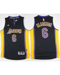 Lakers #6 Jordan Clarkson Black(Purple NO.) Stitched NBA Jersey