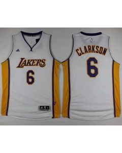 Lakers #6 Jordan Clarkson White Stitched NBA Jersey