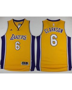 Lakers #6 Jordan Clarkson Yellow Stitched NBA Jersey
