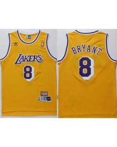 Lakers #8 Kobe Bryant Gold Throwback Stitched NBA Jersey (Gold)
