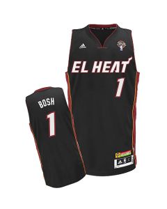 Latin Nights Heat #1 Chris Bosh Black Stitched NBA Jersey