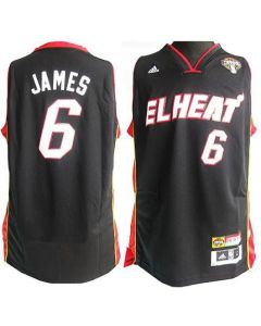 Latin Nights Heat #6 LeBron James Black Stitched NBA Jersey