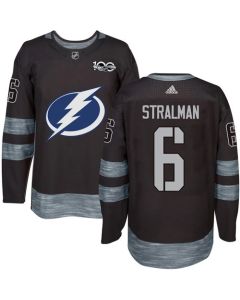 Lightning #6 Anton Stralman Black 1917-2017 100th Anniversary Stitched NHL Jersey
