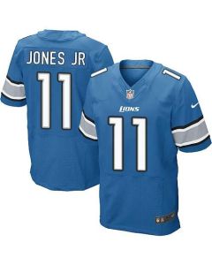 Lions #11 Marvin Jones Jr Blue Team Color Men's Stitched NFL Elite Jersey