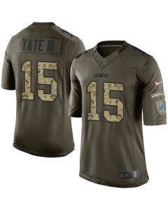 Lions #15 Golden Tate III Green Youth Stitched NFL Limited Salute to Service Jersey