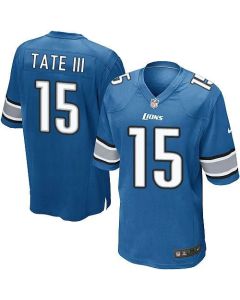 Lions #15 Golden Tate III Light Blue Team Color Youth Stitched NFL Elite Jersey