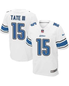 Lions #15 Golden Tate III White Men's Stitched NFL Elite Jersey