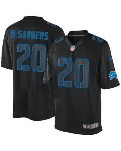 Lions #20 Barry Sanders Black Men's Stitched NFL Impact Limited Jersey