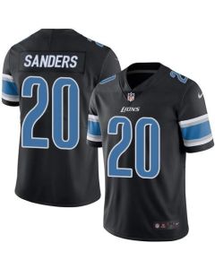 Lions #20 Barry Sanders Black Men's Stitched NFL Limited Rush Jersey