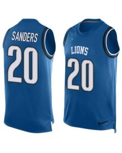 Lions #20 Barry Sanders Blue Team Color Men's Stitched NFL Limited Tank Top Jersey