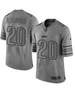 Lions #20 Barry Sanders Gray Men's Stitched NFL Limited Gridiron Gray Jersey