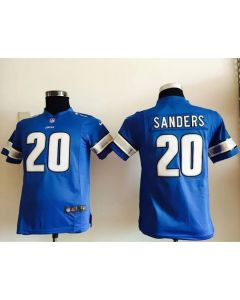 Lions #20 Barry Sanders Light Blue Team Color Youth Stitched NFL Elite Jersey