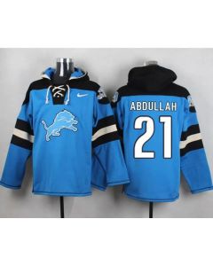 Lions #21 Ameer Abdullah Blue Player Pullover NFL Hoodie