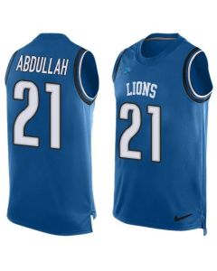 Lions #21 Ameer Abdullah Blue Team Color Men's Stitched NFL Limited Tank Top Jersey