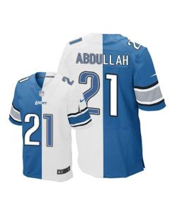 Lions #21 Ameer Abdullah Blue/White Men's Stitched NFL Elite Split Jersey