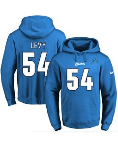 Lions #54 DeAndre Levy Blue Name & Number Pullover NFL Hoodie