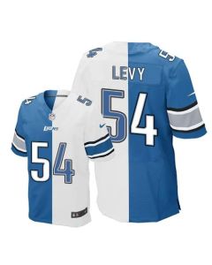 Lions #54 DeAndre Levy Blue/White Men's Stitched NFL Elite Split Jersey