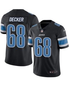 Lions #68 Taylor Decker Black Men's Stitched NFL Limited Rush Jersey