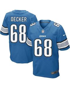 Lions #68 Taylor Decker Blue Team Color Men's Stitched NFL Elite Jersey