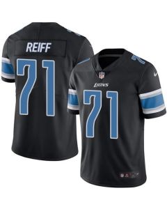 Lions #71 Riley Reiff Black Men's Stitched NFL Limited Rush Jersey