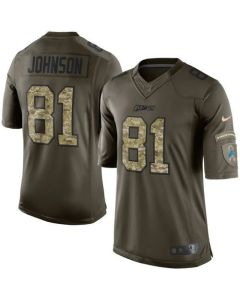 Lions #81 Calvin Johnson Green Youth Stitched NFL Limited Salute to Service Jersey