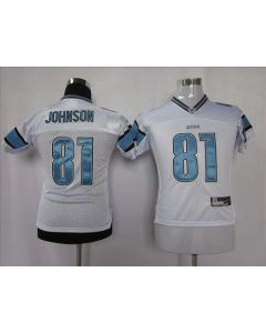 Lions #81 Calvin Johnson White Stitched Youth NFL Jersey