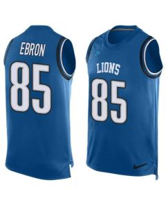 Lions #85 Eric Ebron Blue Team Color Men's Stitched NFL Limited Tank Top Jersey