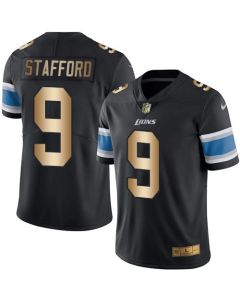 Lions #9 Matthew Stafford Black Men's Stitched NFL Limited Gold Rush Jersey