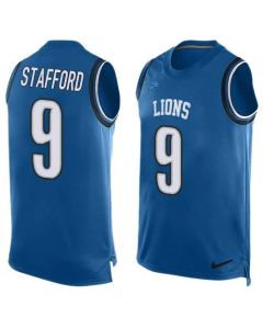 Lions #9 Matthew Stafford Blue Team Color Men's Stitched NFL Limited Tank Top Jersey