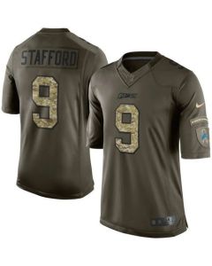 Lions #9 Matthew Stafford Green Youth Stitched NFL Limited Salute to Service Jersey