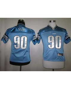 Lions #90 Ndamukong Suh Blue Stitched Youth NFL Jersey