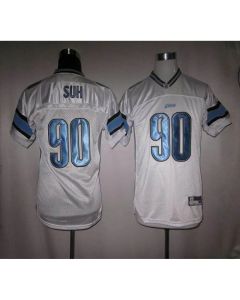 Lions #90 Ndamukong Suh White Stitched Youth NFL Jersey