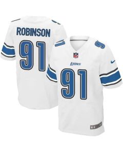 Lions #91 A'Shawn Robinson White Men's Stitched NFL Elite Jersey